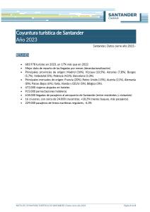 Tourism situation in Santander - Year 2023